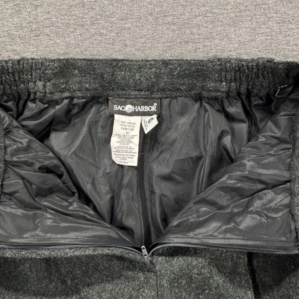 Sag Harbor Pants Womens 10 Wool Blend Pleated Cuffed Charcoal Lined Trousers NEW - Picture 12 of 16